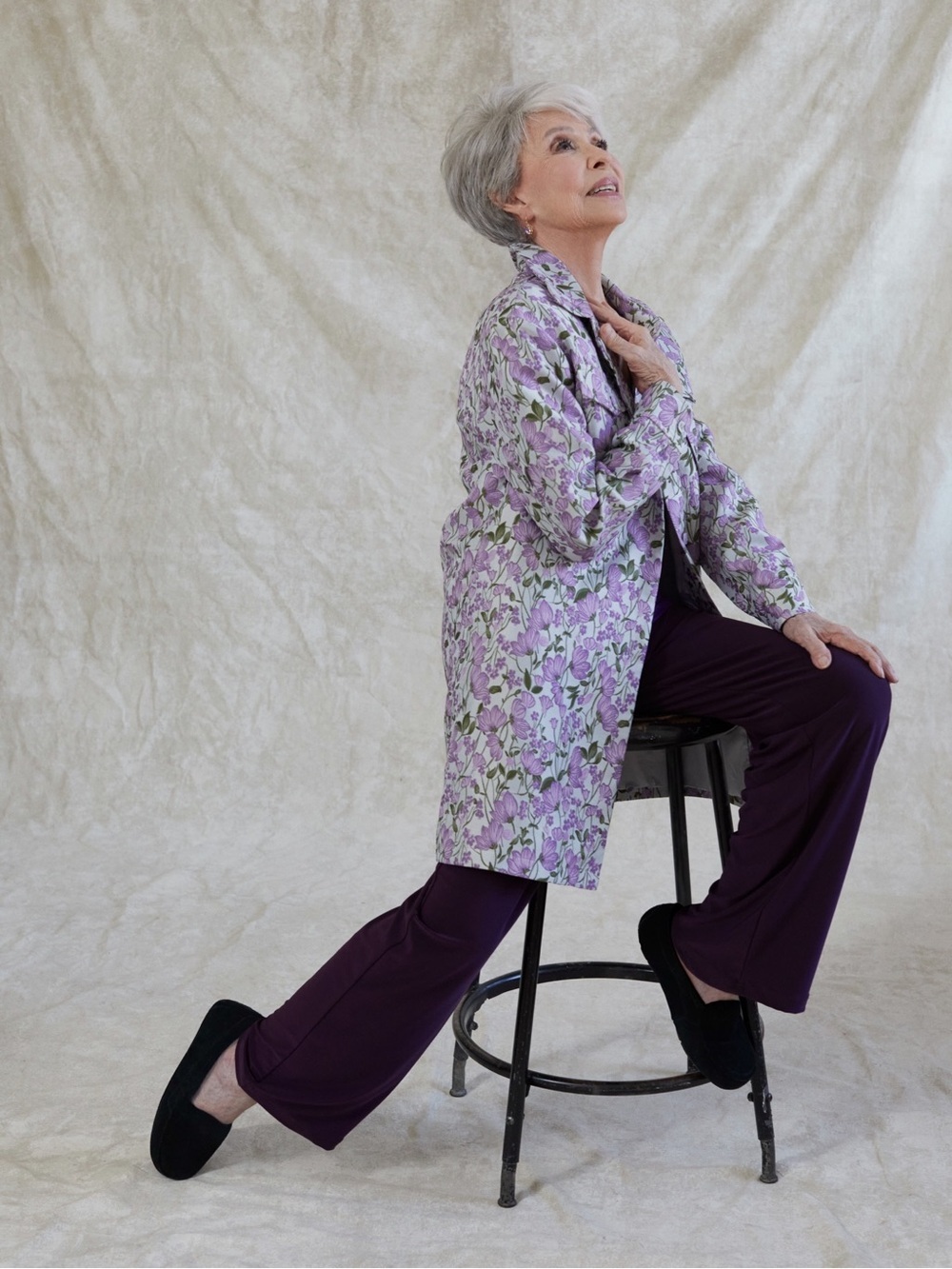 Avec Les Filles Lavender and White Floral Jacket - Picture 2 of 7